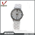 Vogue fashion stainless steel back plastic watches for lady